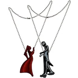 sullery 27 Fashion Jewelry Simple Elegant Couple Girl Boy Figure Lovers Rose Long Chain SPn5068 Black and Red Zinc Necklace Chain for Men and Women-picture-10