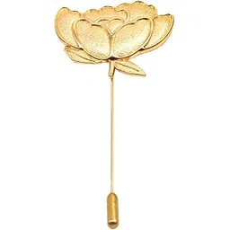 sullery Men's Lotous Flower Bunch With Gold Lapel Pin Gold Alloy Brooch For Men And Boys-picture-20