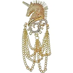 sullery Mens Suit Black Rhinestone Crystal Wedding And Label Pin With Hanging Chain Gold White Brass Crystal Brooch For Men And Women-picture-17