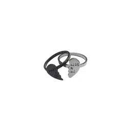 Sullery Unisex Silver & Black Ring-picture-31