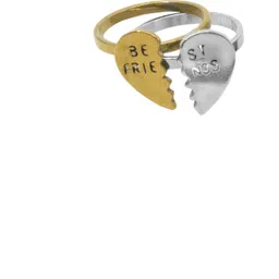 Sullery Unisex Silver And Gold Best Friend Pair Ring-picture-16