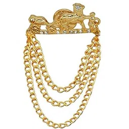 sullery Vintage Horse and Carriage Cart Hanging chain Label pin Gold Alloy Brass Crystal Brooch For Men And Women-picture-21