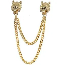 sullery Vintage Wolf Head Brooch Personality Suit Pins Brooches Men Jewelry Chain Animal Lapel PinGold Brass Brooch For Men And Boys-picture-32