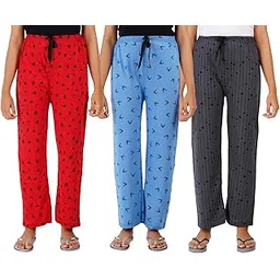 suman tex Women Stylish Fashion Cotton Printed Pyjama Multicolor Pack Of 3-picture-50