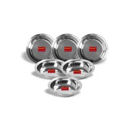 Sumeet Silver Stainless Steel Plates - Set of 6-picture-23
