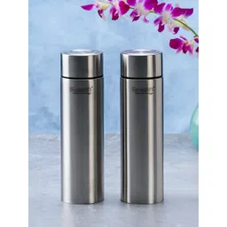 Sumeet Silver Toned 2 Pieces Double Wall Vacuum Stainless Steel Water Bottles 1 L Each-picture-17