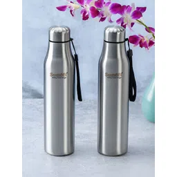 Sumeet Silver-Toned 2 Pieces Double Wall Vacuum Stainless Steel Water Bottles 1 L Each-picture-15
