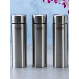 Sumeet Silver Toned 3 Pieces Double Wall Vacuum Stainless Steel Water Bottles 1 L Each-picture-14