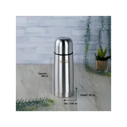 Sumeet Silver Toned Double Wall Vacuum Stainless Steel Water Bottle 400 ml image 3