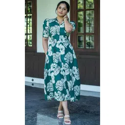 sun fashion and lifestyle Women Maxi Green Midi/Calf Length Dress-picture-11