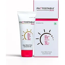 Sun Pharma Photostable Acne Sunscreen Gel SPF 55+ | PA+++ | 12-Hour UV Protection | Matte Finish | Non-Comedogenic, Oil-Control, Sweat & Water-Resistant | No White Cast | 50g-picture-28