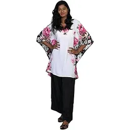 sun-rose fashions Botanical Caftan Tunic Plus size beach cover up Kaftan | One size fits all | 100% Imported Polyester-picture-28