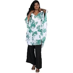 sun-rose fashions Floral Leafy Print Caftan Tunic Plus size beach cover up Kaftan | One size fits all | 100% Imported Polyester-picture-22