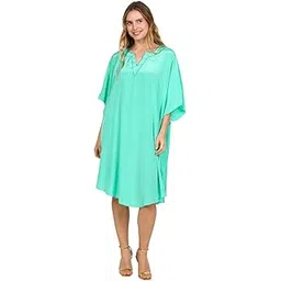 sun-rose fashions Solid Plain Short Beach Kaftan Caftan Cover up-picture-30