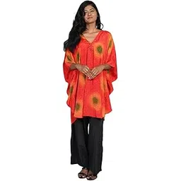 sun-rose fashions SunBurst Print Caftan Tunic Plus size beach cover up Kaftan | One size fits all | 100% Imported Polyester-picture-40