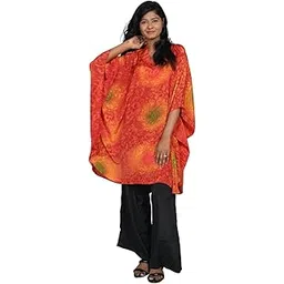 sun-rose fashions Tie Dye Sunburst Print Caftan Tunic Plus size beach cover up Kaftan | One size fits all | 100% Imported Polyester-picture-41