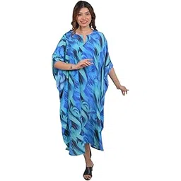 sun-rose fashions Women's Abstract Kaftan– Beach Cover-Up | Free Size Fits M to 5XL | Holiday & Resort Wear-picture-23