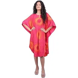 sun-rose fashions Women's Abstract Tie-Dye Kaftan– Beach Cover-Up | Free Size Fits M to 5XL | Holiday Wear-picture-22