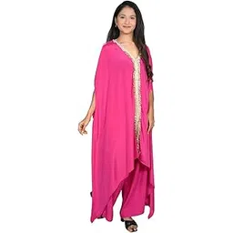 SUN-ROSE FASHIONS Women's Lace detailing asymmetrical kaftan Pant Co-ord Set – One-Size Kaftan | Boutique Set-picture-51