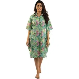 sun-rose fashions Women's Mint Green Floral Printed Kaftan – Free Size Kaftan Tunic-picture-45