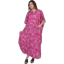 sun-rose fashions Women's Paisley Print Button-Up Kaftan – Collared Beach Cover-Up | Free Size Fits M to 5XL | Resort Wear-picture-13