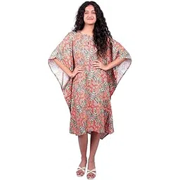 sun-rose fashions Women's Paisley Print Kaftan – V-Neck Beach Cover-Up | Free Size Fits M to 5XL | Holiday & Resort Wear-picture-23