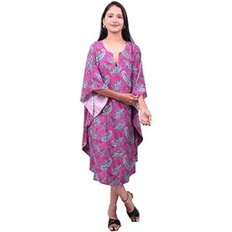 sun-rose fashions Women's Printed Kaftan – V-Neck, Kimono Sleeves | Ankle Length | Free Size Fits M to 5XL-picture-24