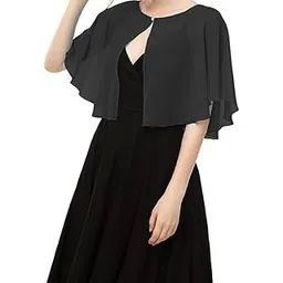 sun-rose fashions Women's Soft Chiffon Capelets: Soft Shawls, Capes Cover up and Wraps for Elegant Dress | Free Size-picture-22