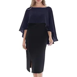 sun-rose fashions Women's Soft Chiffon High-Low Capelets: Sheer Cape Cover up for Elegant Dress | Free Size | Plain Colors-picture-36