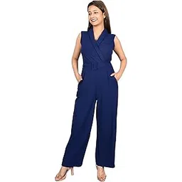 sunday casual Blue Solid Women Jumpsuit-picture-10