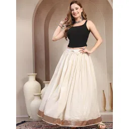 SUNEKH Cotton Maxi Flared Skirt-picture-35
