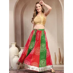 SUNEKH Printed Cotton Flared Maxi Skirt-picture-18