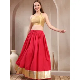 SUNEKH Printed Pure Cotton Flared Maxi Skirt-picture-26