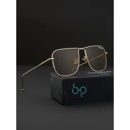 SUNGLASSIC Unisex Brown Lens & Gold-Toned Square Sunglasses with-picture-21