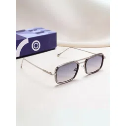 SUNGLASSIC Unisex Rectangle Sunglasses with UV Protected Lens LECTER-SILVER-BLUE-GR-picture-20