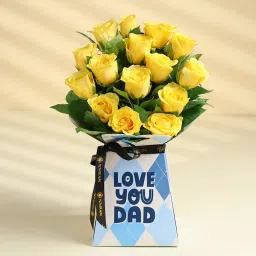 Sunlit Love In Yellow Roses For Dad image 1