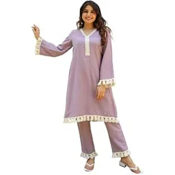 sunopera designer Women's Designer Straight Fit Blue Printed Cotton Kurta, Palazzo with Dupatta Set-picture-10