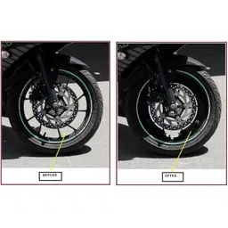 sunriders Bike Wheel Cover 17 Inch For Bajaj Pulsar RS 200 Black Half Pack of 4 Pc Wheel Cover For NA NA image 4