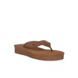 Sunshine by Bata Women's SHIMMER Brown Thong Wedges-picture-29