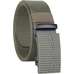 sunshopping Men’s Causal Nylon Woven Fabric Auto-lock buckle Belt With No Holes (BAG-72-GRN)-picture-33