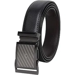 sunshopping Men's Reversible Artificial Leather Belt - Black | H Pin Buckle & Auto Lock Buckle | Formal & Casual Wear-picture-11
