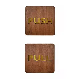 Sunsigns 4x4 Inch Brown Wood Thickness Push Pull Signage Sign Board-picture-11