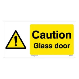 SUNSIGNS  Caution Glass Door Signages Size 400x200 mm HP Print + Vinyl, SN0205-picture-10