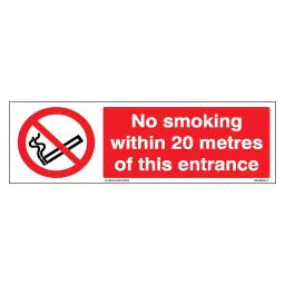 SUNSIGNS  No Smoking within 20 metres of this entrance Signage Size 300x400 mm HP Print + Vinyl, SS0210-picture-32