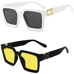 sunwear Gradient, UV Protection, Polarized, Mirrored Retro Square Sunglasses (55)-picture-15
