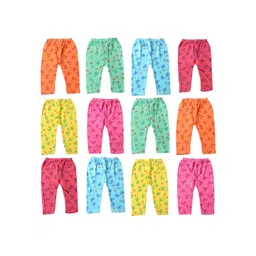 Super Clothing Kids Pack Of 12 Printed Pure Cotton Mid-Rise Track Pants-picture-44