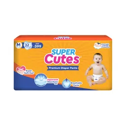 super cute Super Cute's Premium Baby Diapers Medium Size Super Soft and Rash Free Diapers with Overnight Leakage Protection - 34 Pieces-picture-24