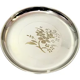 super hk Stainless Steel Laser Print Quarter Plate/Thali for Snacks Quarter Plate-picture-12