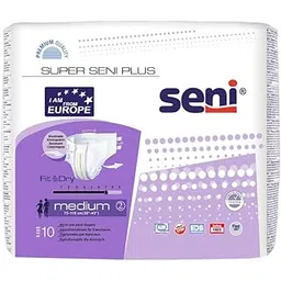 Super Seni Plus breathable tape style adult diapers | double wetness indicator | premium fasteners | latex free | ultra absorbent | odour stop | dermatologically tested | side leakage protection |size medium | weist size 30" - 43" (75 cm - 110 cm) | Pack of 1 | 10 Pcs-picture-22