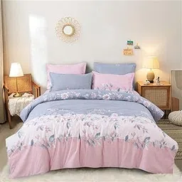 Super Soft Glace Cotton King Size Duvet Cover/Razai Cover/Quilt Cover/Comforter Cover/Dohars For Double Bed With Zipper Closure 90X100 Inch (Multicolor), 150 TC-image-18
